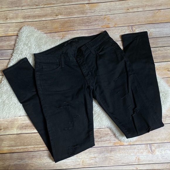 DSTLD Black Skinny Destroyed Jeans - Picture 1 of 11